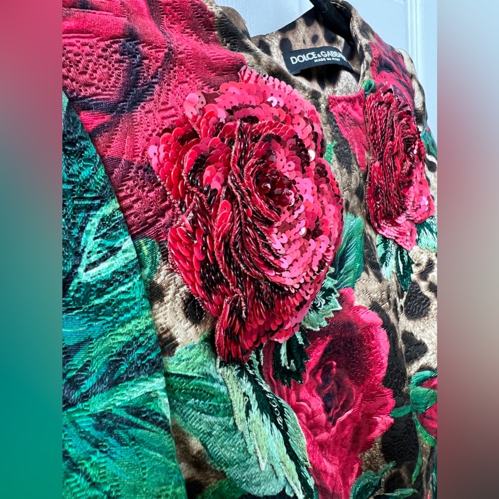 New! Ultra RARE Dolce & Gabbana Leopard Floral Women's Dress - Picture 6 of 14